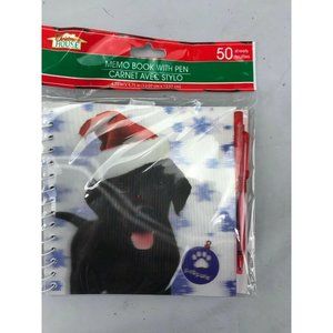 Black Labrador Dog notepad and pen gift set NIP